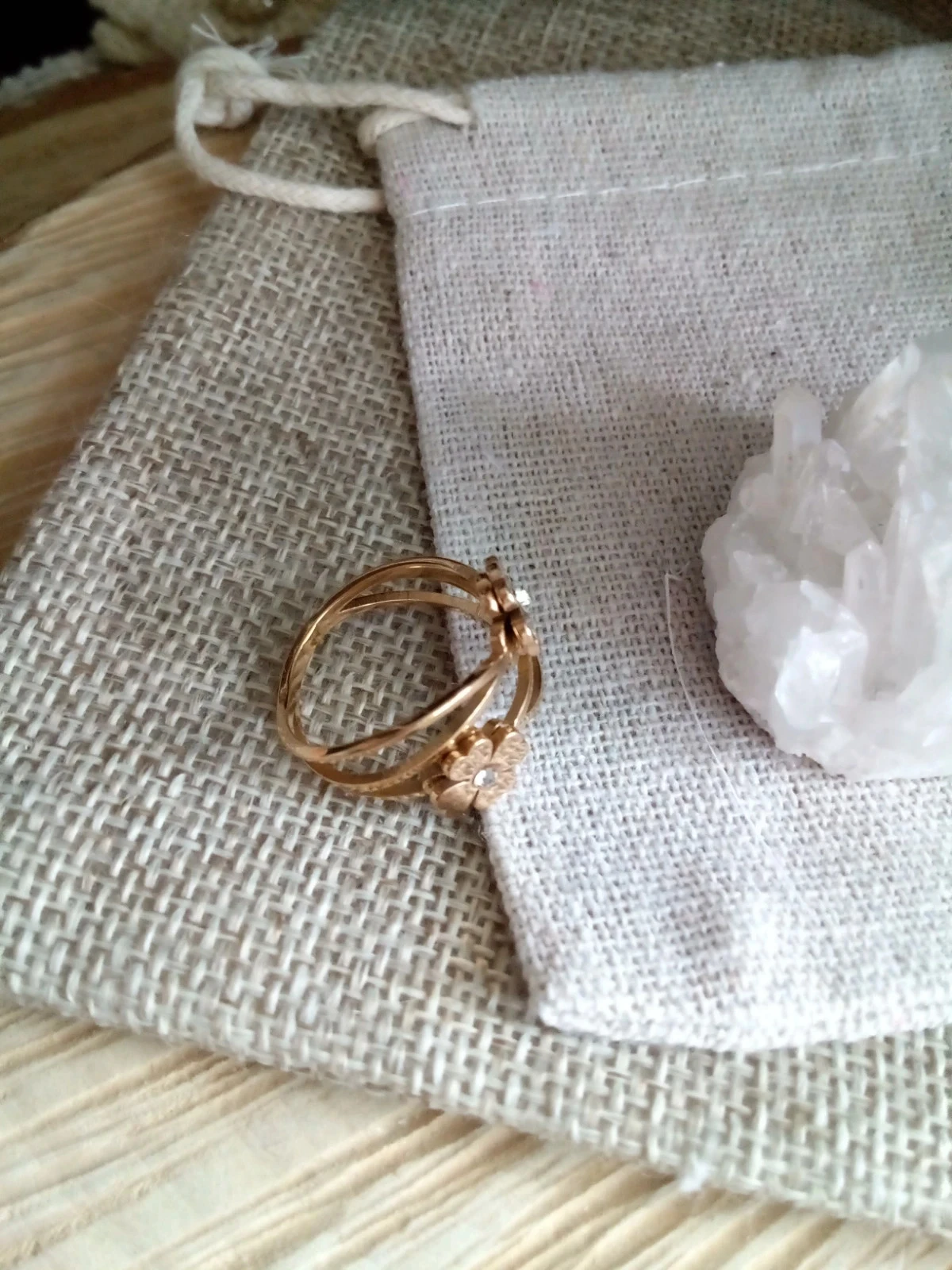 Bague fleurs bohèmes en acier – photo 2